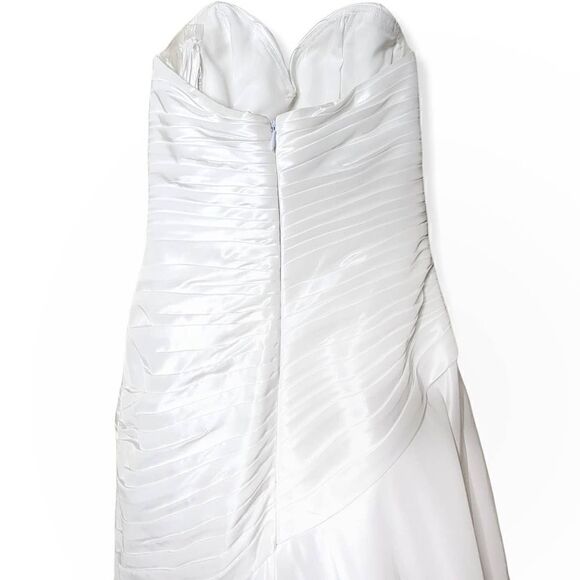 Cosmobella Sweetheart Pleated Strapless Wedding Dress White Size 2 - Picture 13 of 15